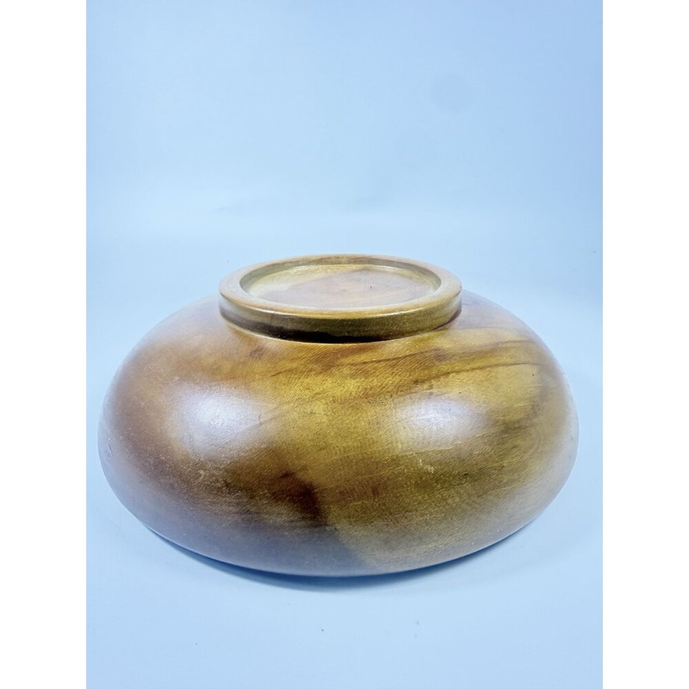Dough Salad Bowl 1940’s Light Wood Pine RoundVintageMid Century Modern Farmhouse - Picture 11 of 12